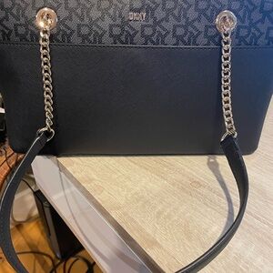 Dkny Black Monogram Shoulder Bag